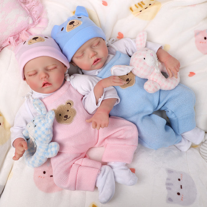 Babeside 20" Realistic Reborn Baby Dolls Sleeping Twins Girl Adorable Twinnie