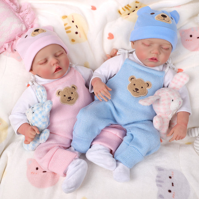 Babeside 20" Realistic Reborn Baby Dolls Sleeping Twins Girl Adorable Twinnie