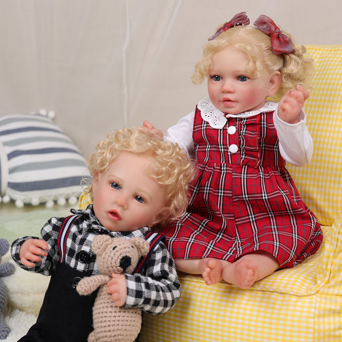 Babeside 20'' Realistic Reborn Baby Girl Doll Blue Eyes Twins Callie&Daimon