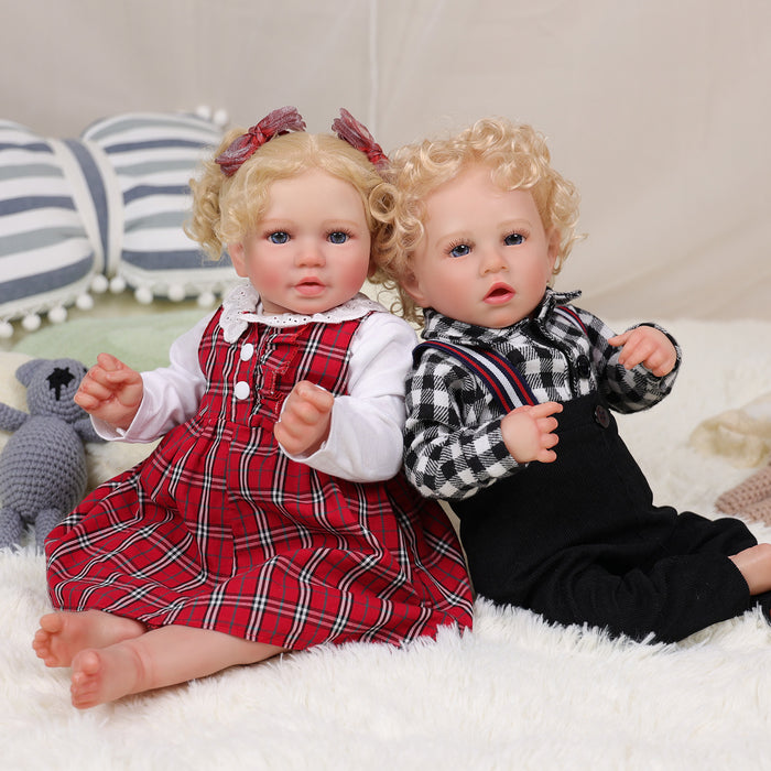 Babeside 20'' Realistic Reborn Baby Girl Doll Blue Eyes Twins Callie&Daimon