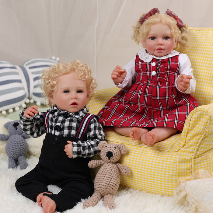 Babeside 20'' Realistic Reborn Baby Girl Doll Blue Eyes Twins Callie&Daimon