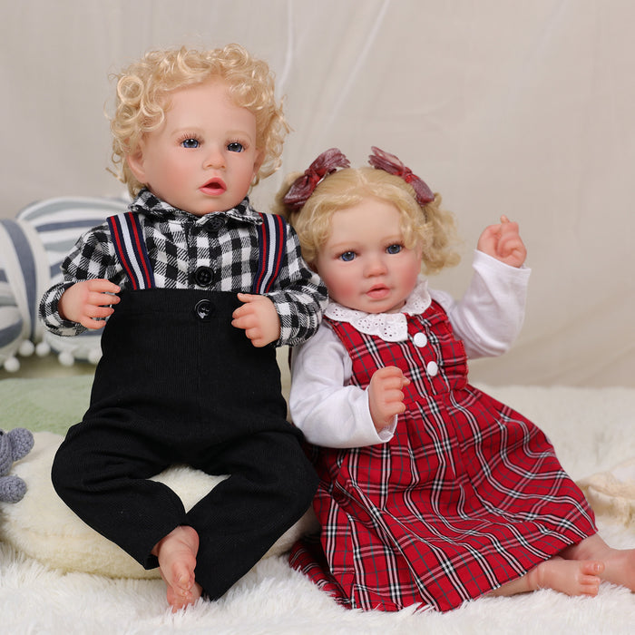 Babeside 20'' Realistic Reborn Baby Girl Doll Blue Eyes Twins Callie&Daimon