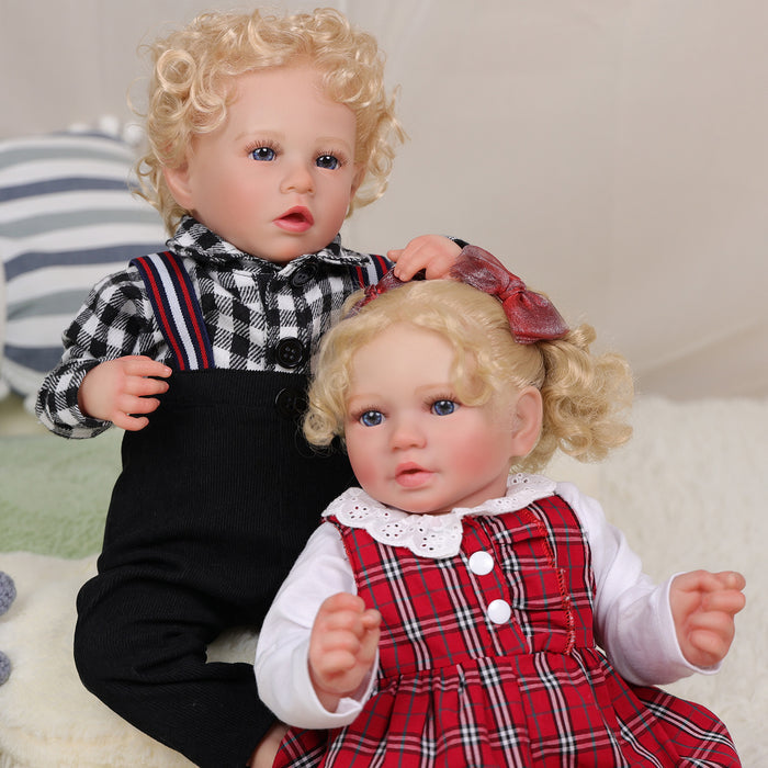 Babeside 20'' Realistic Reborn Baby Girl Doll Blue Eyes Twins Callie&Daimon