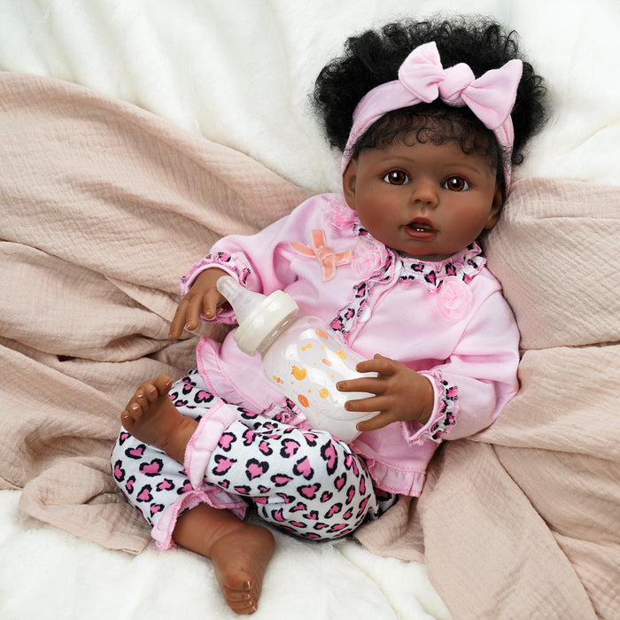 Babeside 20" Reborn Baby Doll African American Infant Girl Brown Eyes Bessie