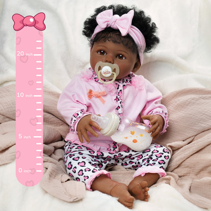 Babeside 20" Reborn Baby Doll African American Infant Girl Brown Eyes Bessie