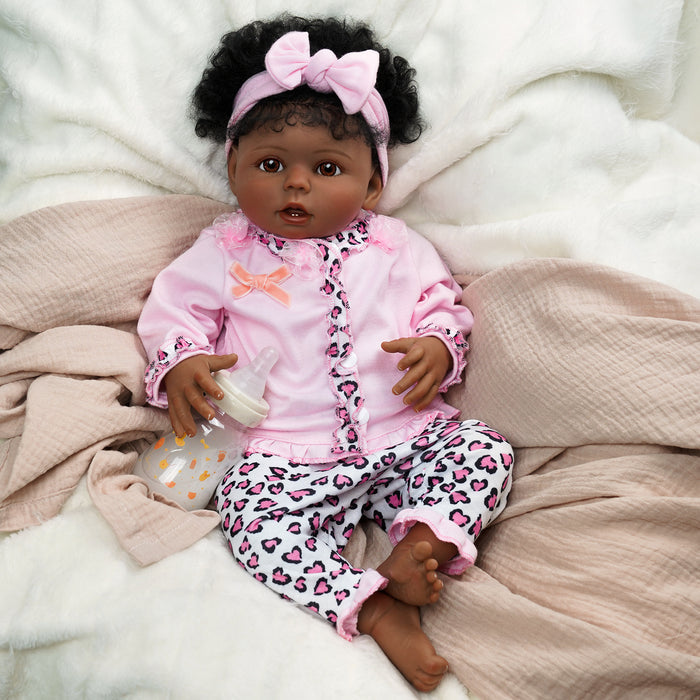 Babeside 20" Reborn Baby Doll African American Infant Girl Brown Eyes Bessie