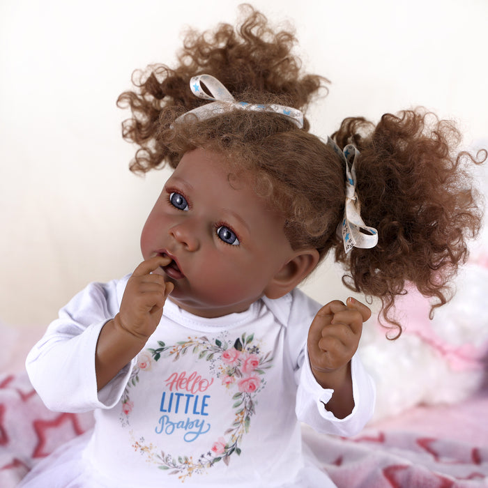 Babeside 20" Reborn Baby Doll African American White Skirt Girl Saria