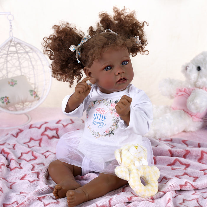 Babeside 20" Reborn Baby Doll African American White Skirt Girl Saria