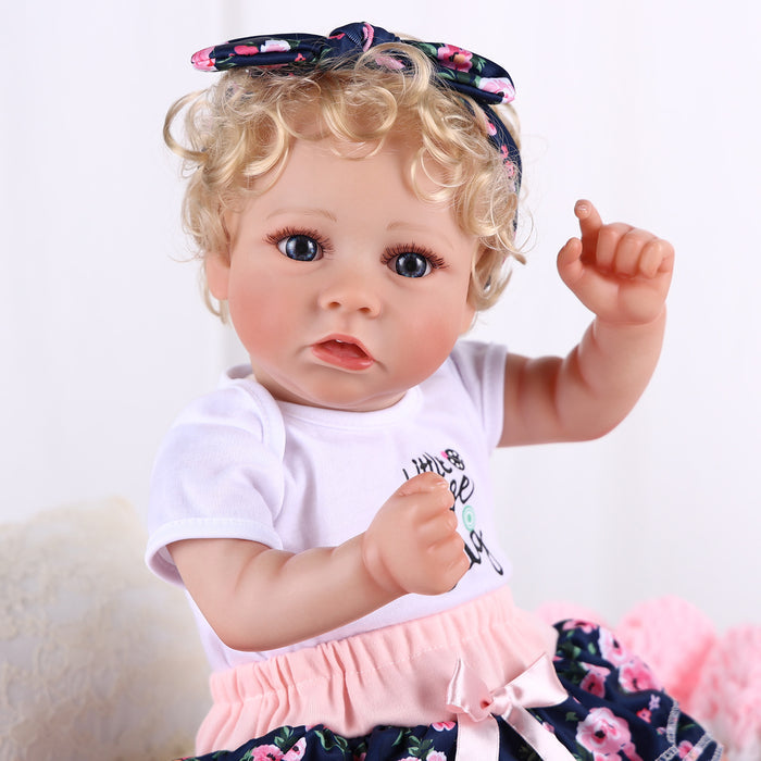 Babeside 20" Reborn Baby Doll Blonde Curly Hair Girl Saria