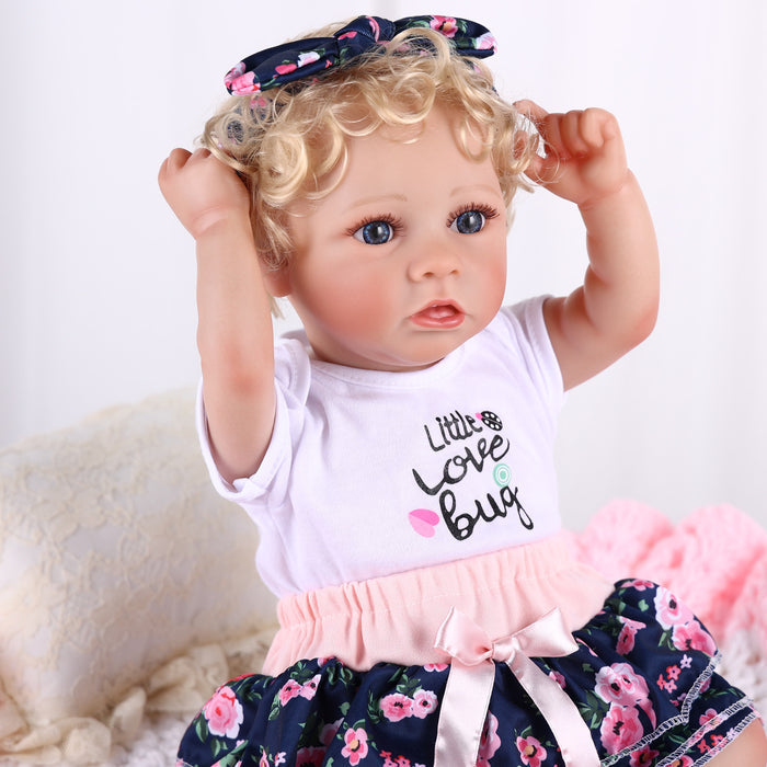 Babeside 20" Reborn Baby Doll Blonde Curly Hair Girl Saria