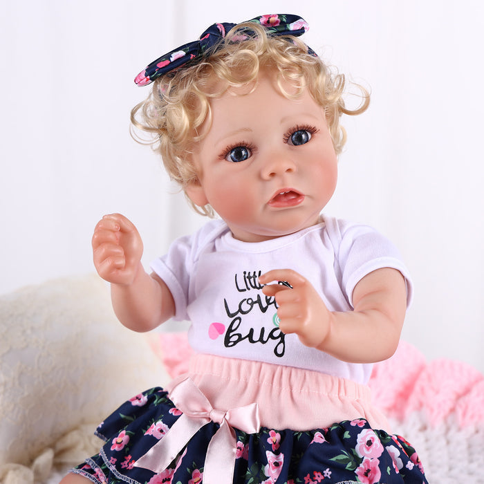 Babeside 20" Reborn Baby Doll Blonde Curly Hair Girl Saria