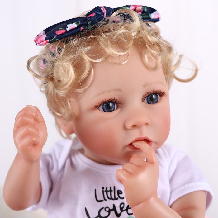 Babeside 20" Reborn Baby Doll Blonde Curly Hair Girl Saria
