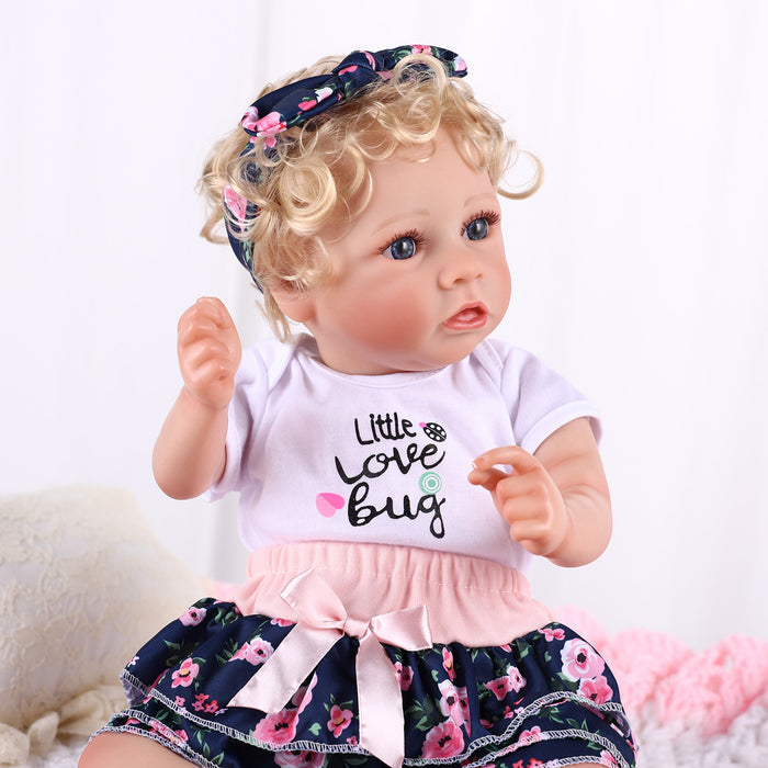 Babeside 20" Reborn Baby Doll Blonde Curly Hair Girl Saria