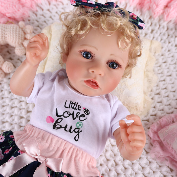 Babeside 20" Reborn Baby Doll Blonde Curly Hair Girl Saria