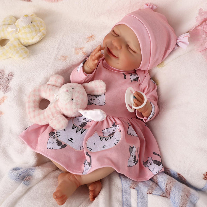Babeside 20" Reborn Baby Doll Sleeping Infant Pink Girl Angel with Heartbeat Coos and Breath