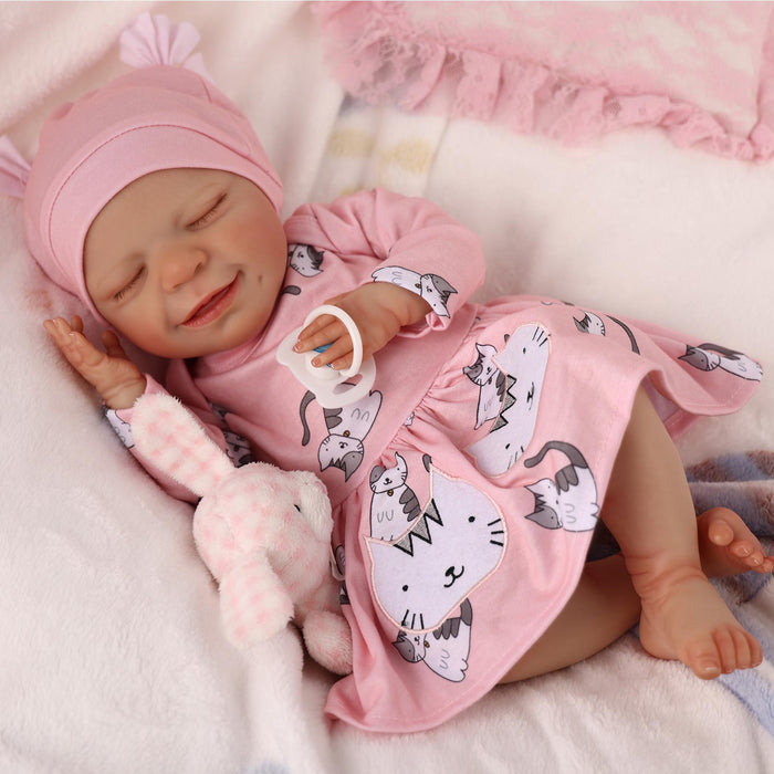 Babeside 20" Reborn Baby Doll Sleeping Infant Pink Girl Angel with Heartbeat Coos and Breath