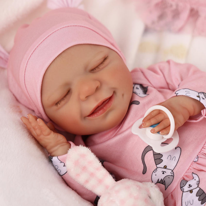 Babeside 20" Reborn Baby Doll Sleeping Infant Pink Girl Angel with Heartbeat Coos and Breath