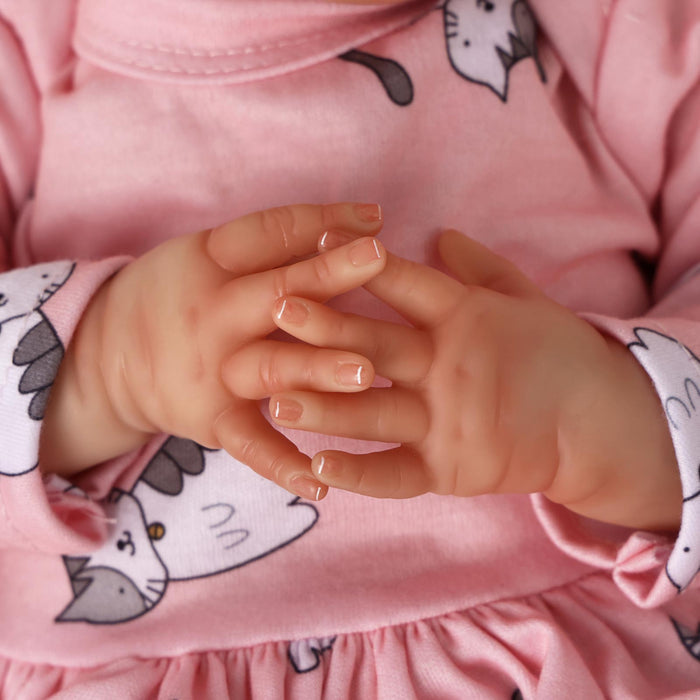 Babeside 20" Reborn Baby Doll Sleeping Infant Pink Girl Angel with Heartbeat Coos and Breath