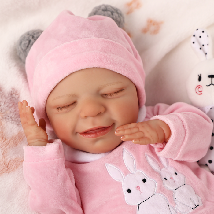 Babeside 20" Reborn Baby Doll Sleeping Infant Pink Rabbit Girl Angel