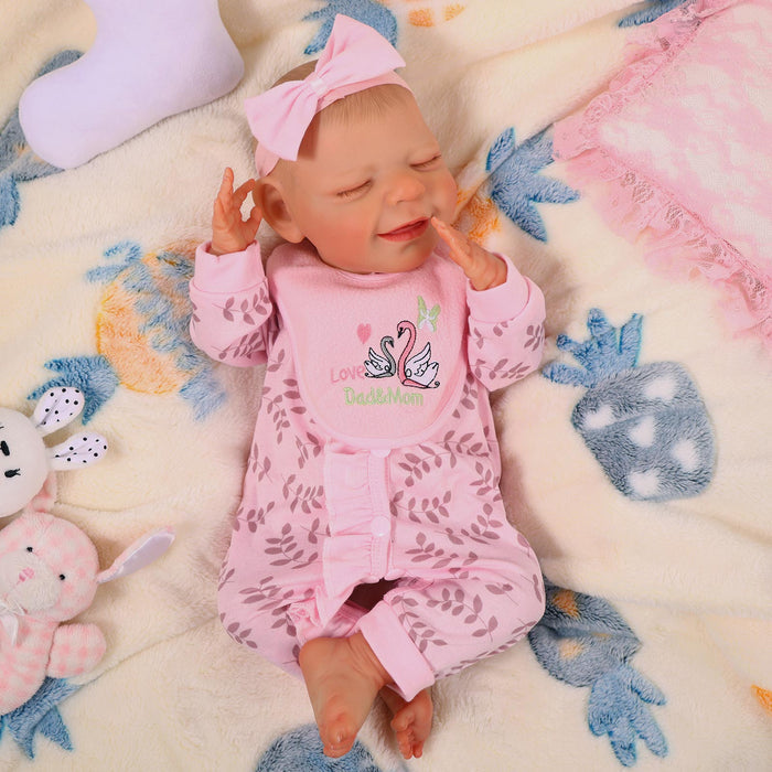 Babeside 20" Reborn Baby Doll Sleeping Infant Pink Swan Girl Angel