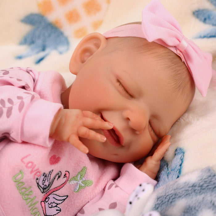 Babeside 20" Reborn Baby Doll Sleeping Infant Pink Swan Girl Angel