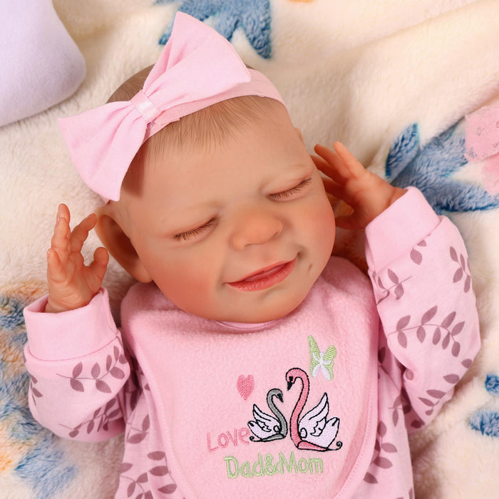 Babeside 20" Reborn Baby Doll Sleeping Infant Pink Swan Girl Angel