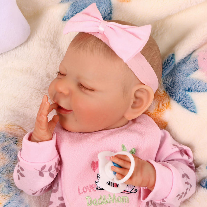 Babeside 20" Reborn Baby Doll Sleeping Infant Pink Swan Girl Angel