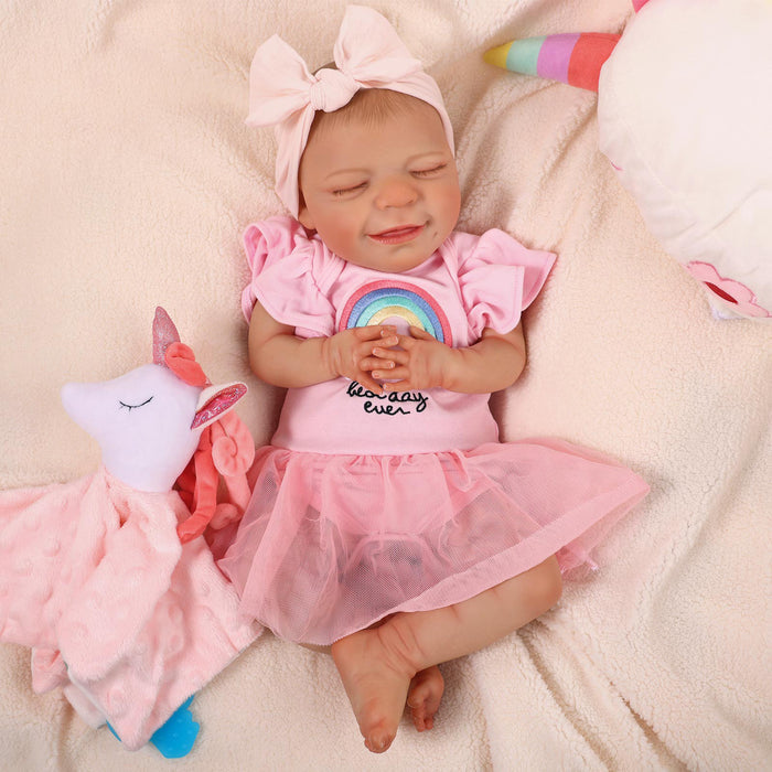 Babeside 20" Reborn Baby Doll Sleeping Infant Pink Unicorn Dress Girl Angel