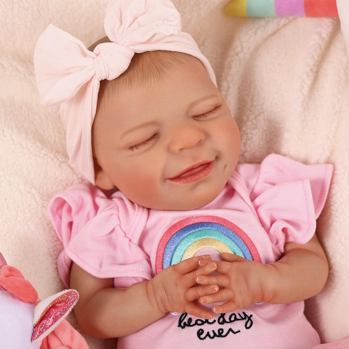 Babeside 20" Reborn Baby Doll Sleeping Infant Pink Unicorn Dress Girl Angel