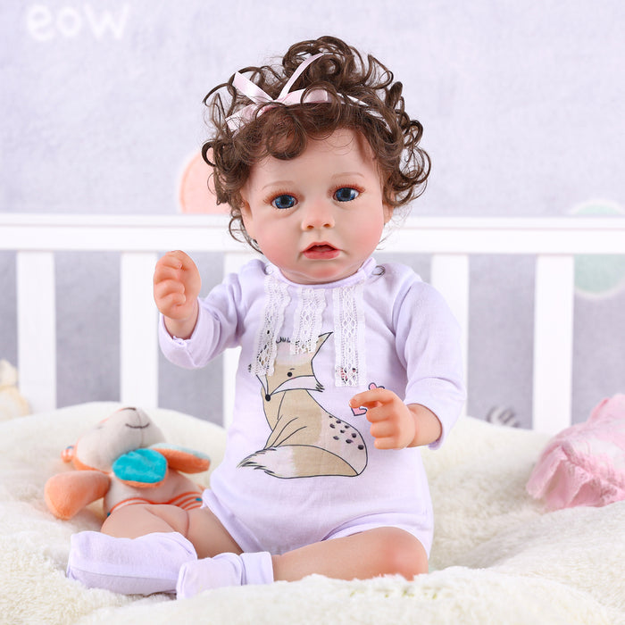 Babeside 20" Reborn Baby Doll White Fox Clothes Girl Saria