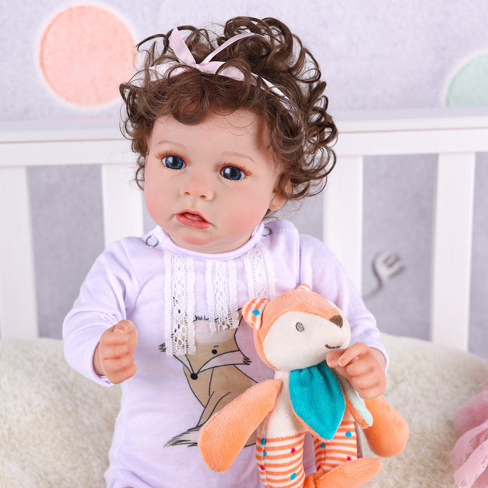 Babeside 20" Reborn Baby Doll White Fox Clothes Girl Saria