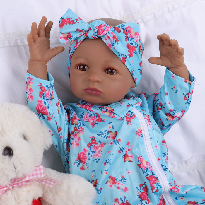 Babeside 20'' Reborn Girl Laney - Real Life Blue Suit African American Infant Baby Doll