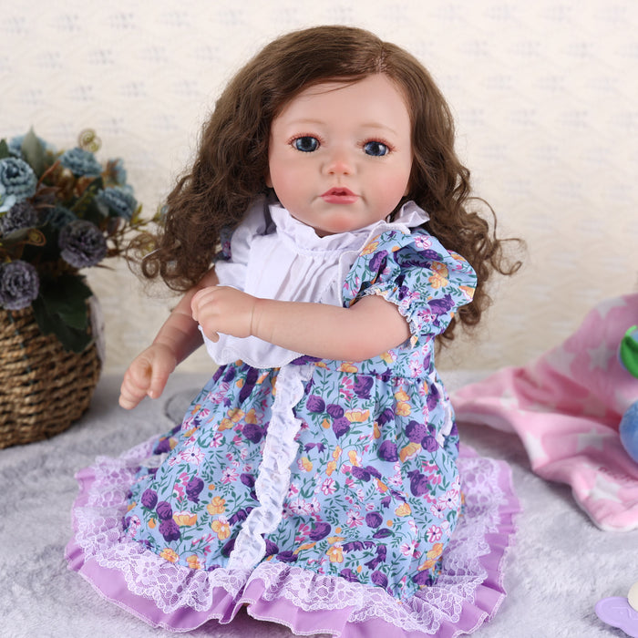 Babeside 20'' Reborn Toddler Doll Purple Skirt Girl Shayla