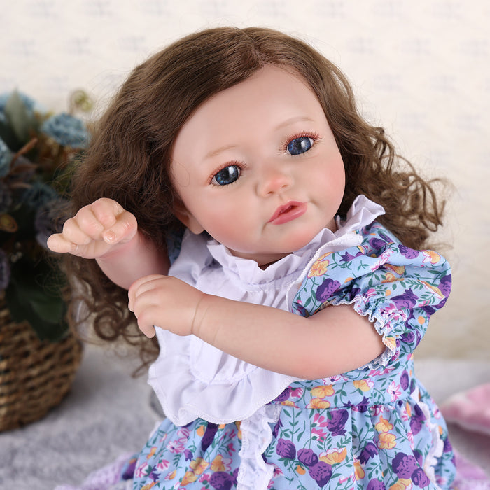 Babeside 20'' Reborn Toddler Doll Purple Skirt Girl Shayla