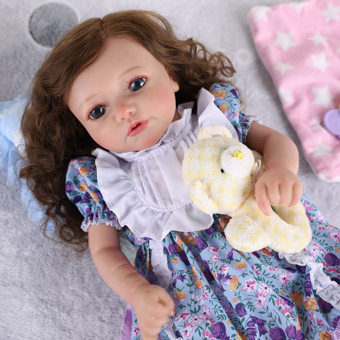 Babeside 20'' Reborn Toddler Doll Purple Skirt Girl Shayla