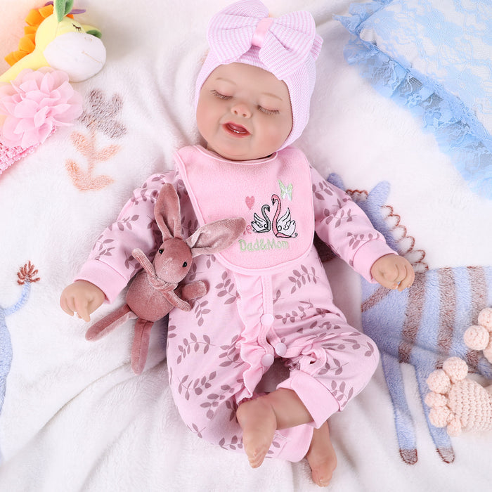 Babeside 20" Sleeping Infant Baby Hand-Painted Hair Girl Bobby