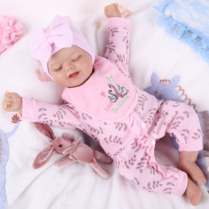 Babeside 20" Sleeping Infant Baby Hand-Painted Hair Girl Bobby