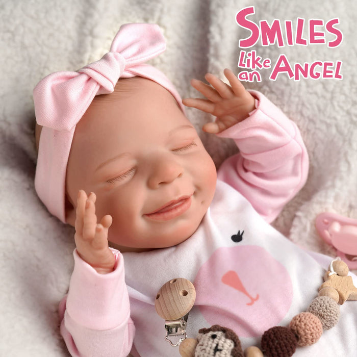 Babeside 20" Sleeping Infant Girl Angel with Heartbeat Coos and Breath