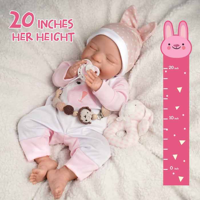 Babeside 20" Sleeping Infant Girl Angel with Heartbeat Coos and Breath