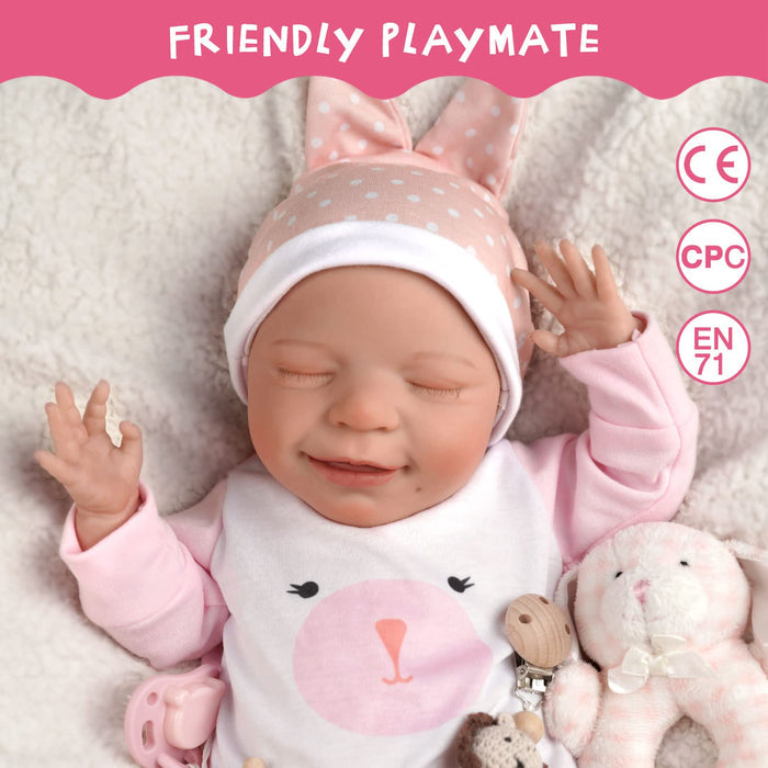 Babeside 20" Sleeping Infant Girl Angel with Heartbeat Coos and Breath