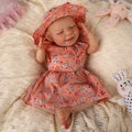 Babeside 20" Sleeping Infant Orange Floral Dress Girl Angel