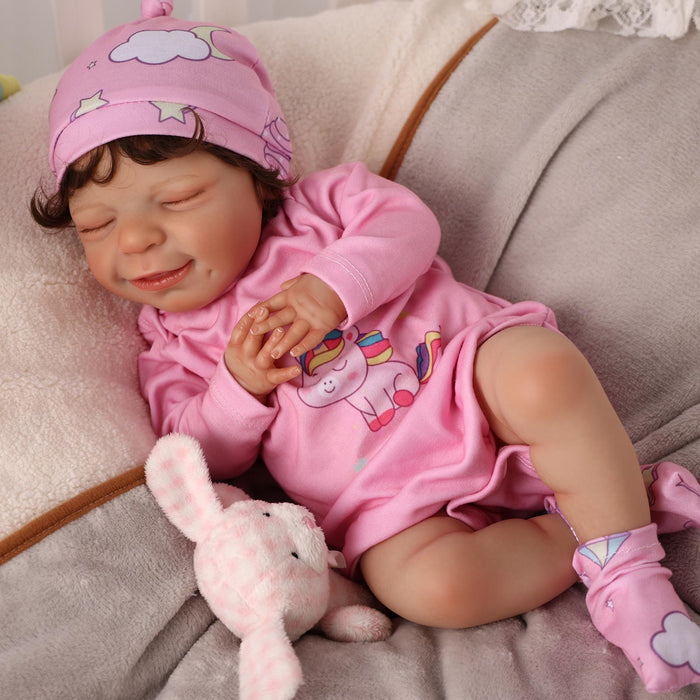 Babeside 20" Sleeping Infant Pink Unicorn Jumpsuit Girl Angel