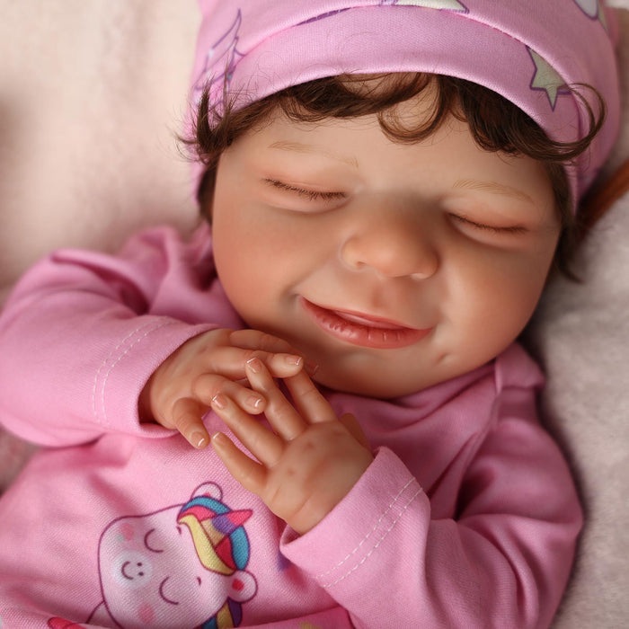 Babeside 20" Sleeping Infant Pink Unicorn Jumpsuit Girl Angel