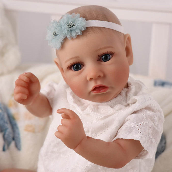 Babeside 20" Toddler Reborn Baby Doll White Jumpsuit Girl Saria