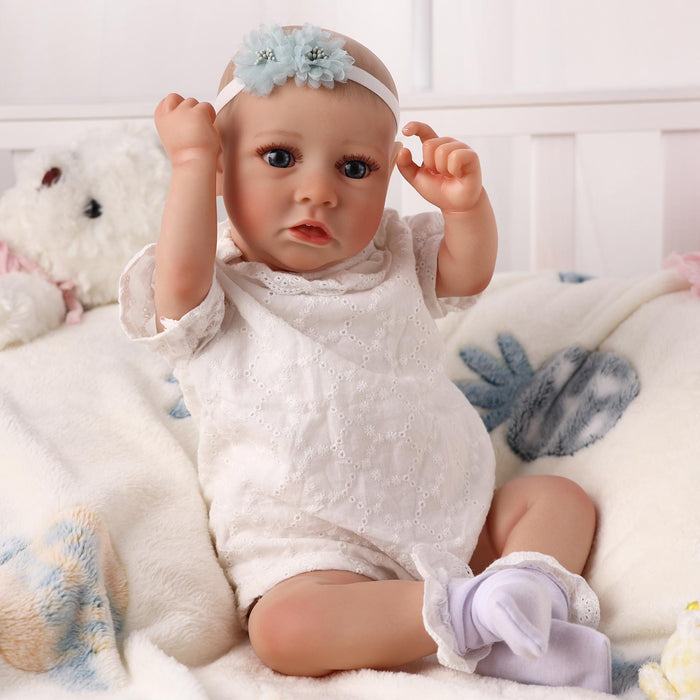 Babeside 20" Toddler Reborn Baby Doll White Jumpsuit Girl Saria