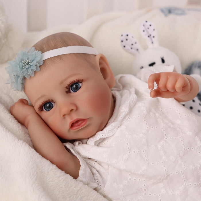 Babeside 20" Toddler Reborn Baby Doll White Jumpsuit Girl Saria