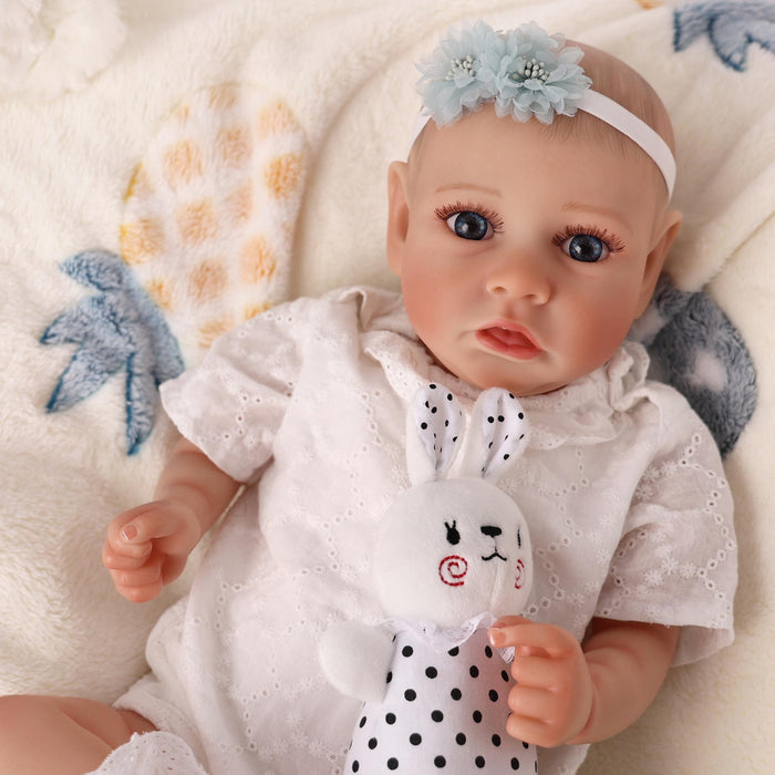 Babeside 20" Toddler Reborn Baby Doll White Jumpsuit Girl Saria