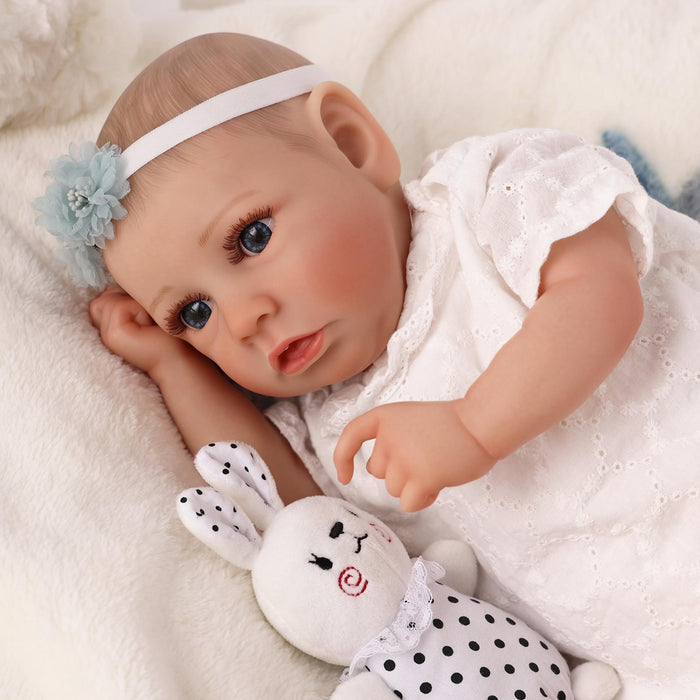 Babeside 20" Toddler Reborn Baby Doll White Jumpsuit Girl Saria
