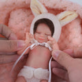 Babeside 6" Full Silicone Reborn Baby Dolls Girl Skylar with Brown Short Hair Look Real Babeis Infant