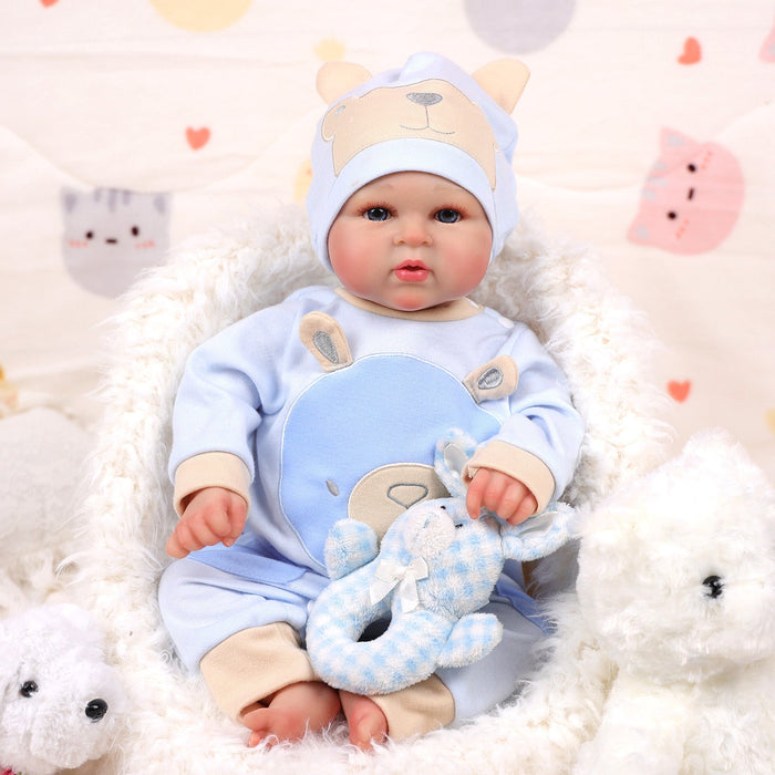 Babeside Abby 17'' Realistic Reborn Baby Doll Cute Awake Girl Winter Pink